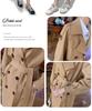 Damen Herbst Midilanger Trenchcoat - 2025 Schlankmachende Überknie-Übergröße Jacke
