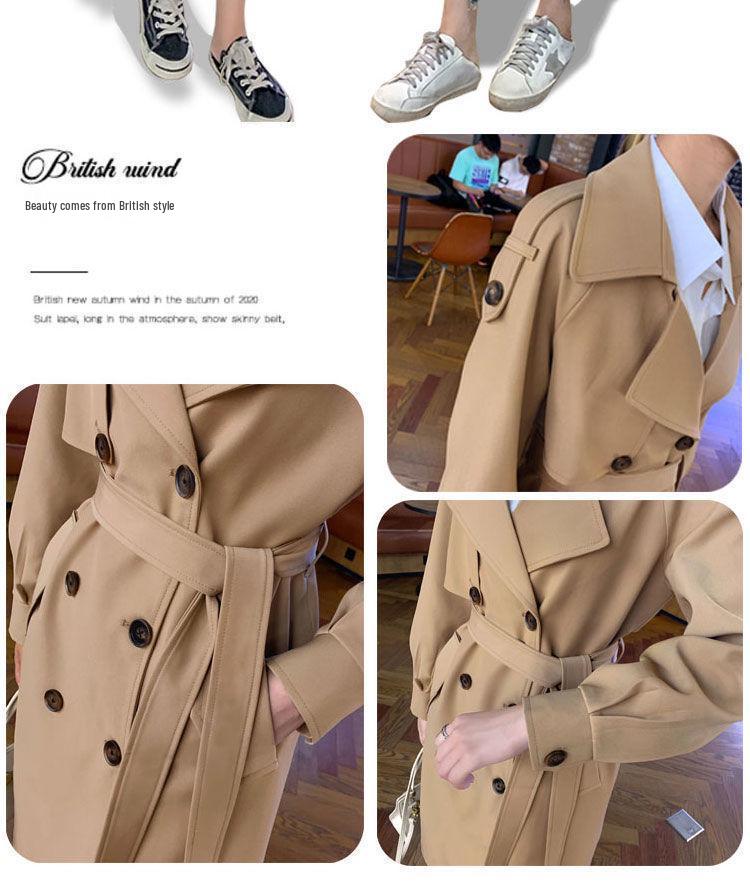 Damen Herbst Midilanger Trenchcoat - 2025 Schlankmachende Überknie-Übergröße Jacke