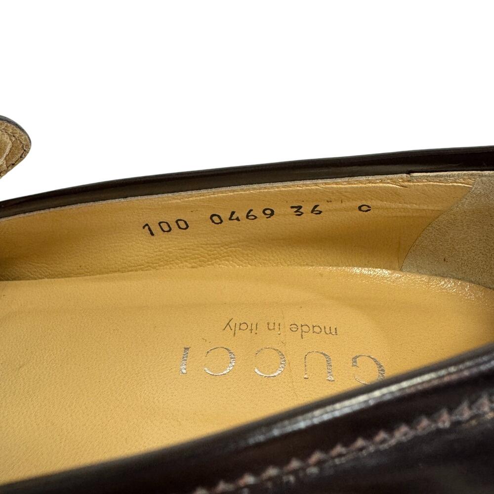 Gucci Με λογότυπο δερμάτινα loafers Καφέ δέρμα Γυναικεία Μεταχειρισμένα