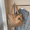 IELGY Ladies Tote Bag Cotton Clothes Large Capacity Commuter Portable Korean Version Fashion One-Shoulder Messenger Bag