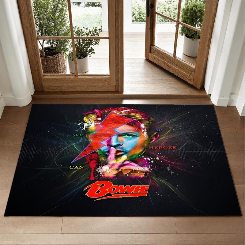 David Bowie Design Kristall-Samt Teppich Weiche Dekorative Matte für Schlafzimmer Eingang