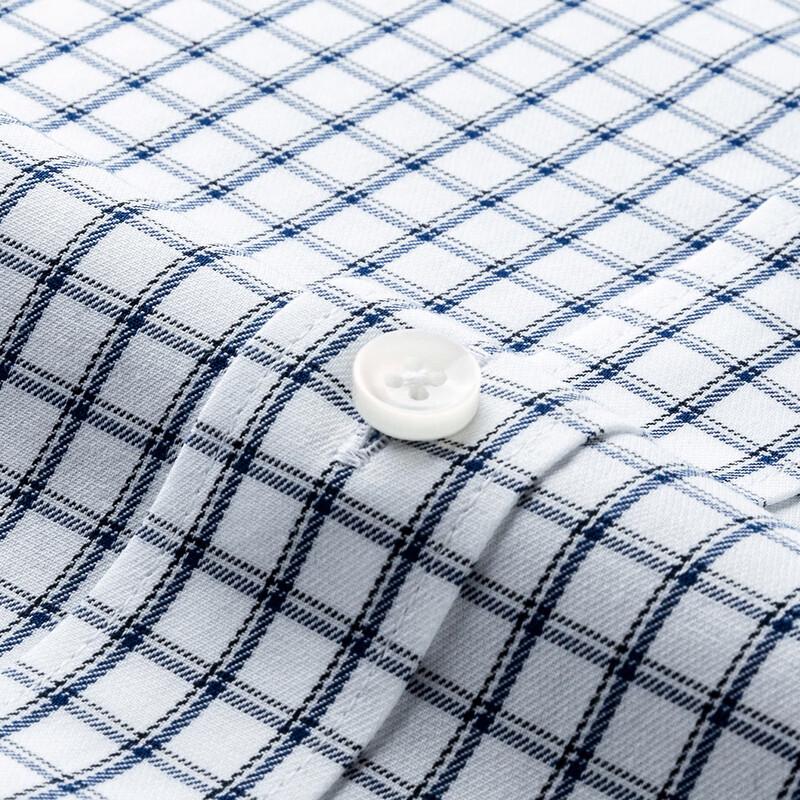 MONTAGUT Men's Easy-Care Plaid Long-Sleeve Casual Shirt