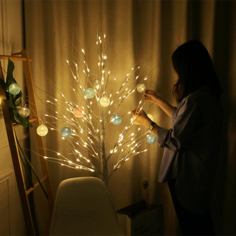 LED Birch Tree Light - Copper Wire Christmas and Landscape Decoration.