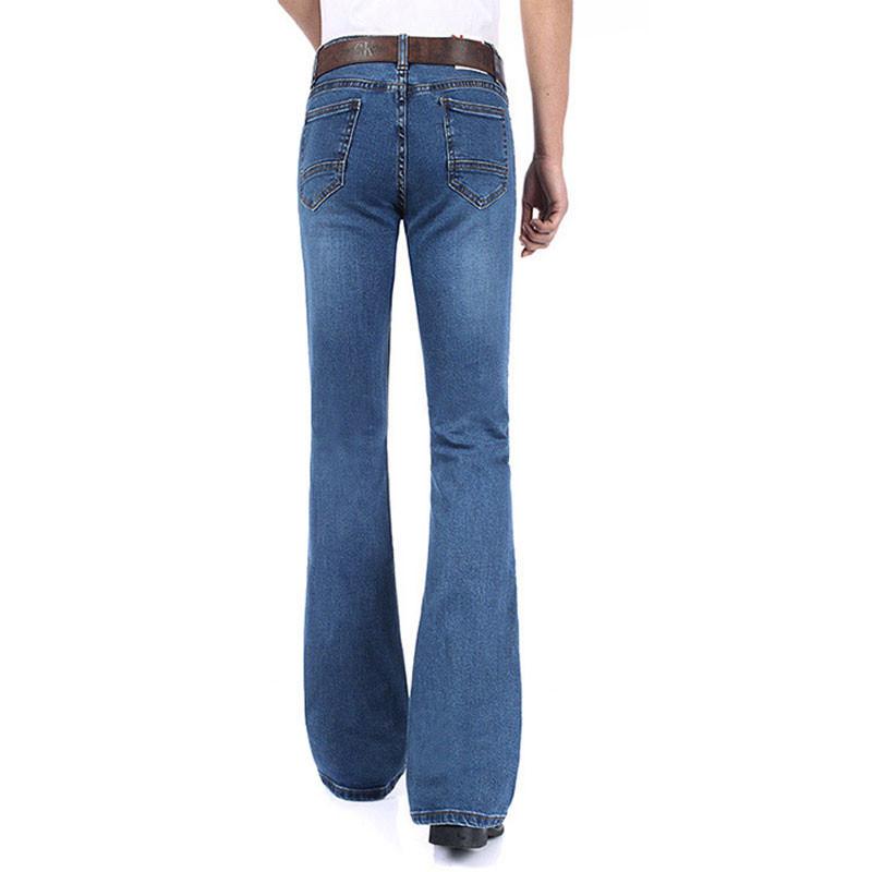 Blugi evazați stretch pentru bărbați cu talie mijlocie Pantaloni evazați pentru bărbați Blugi evazați de designer clasic