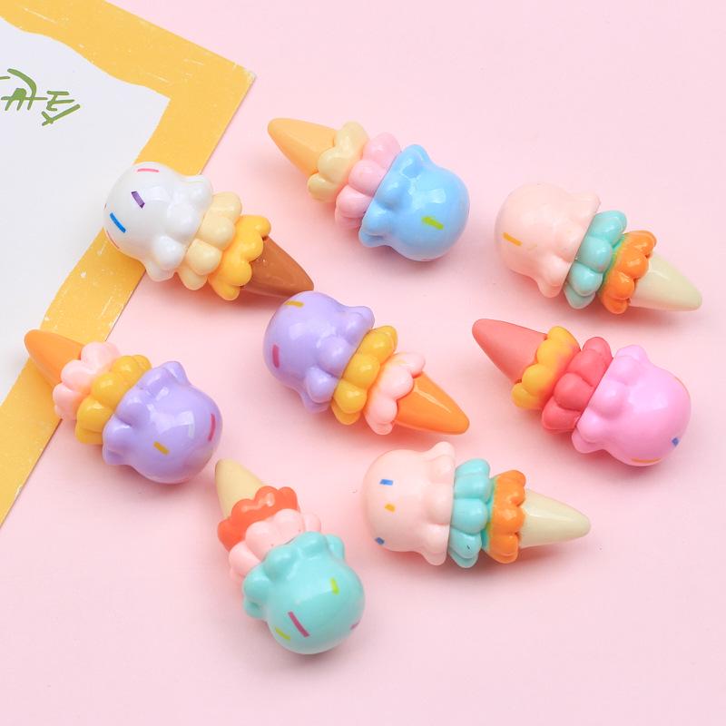 Colorful Ice Cream Resin Hair Clip & Shoe Buckle Jewelry DIY Accessory Set.