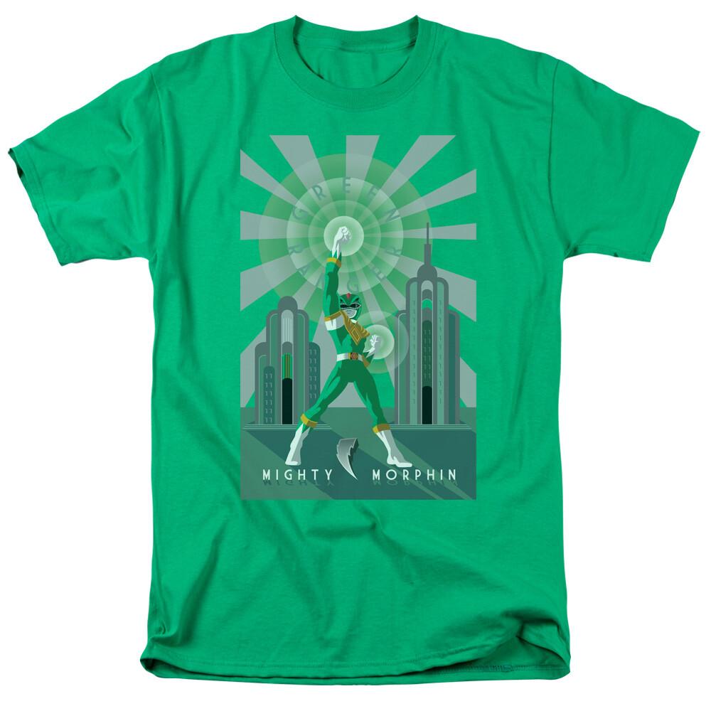 Mighty Morphin Power Rangers Green Ranger Deco T Shirt Mens Licensed Kelly Green M