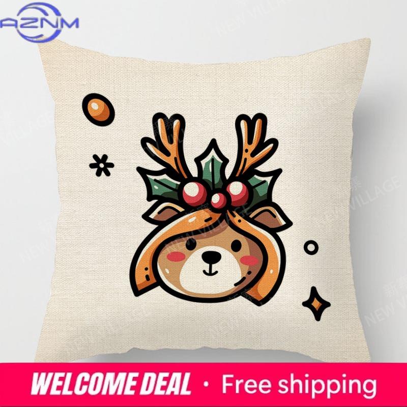 Decorative Cushion Home Living Room Decor Throw Pillow Cover 40*40 40X40Cm 60X60Cm 45X45Cm 50X50Cm Plant Winter Merry Christmas