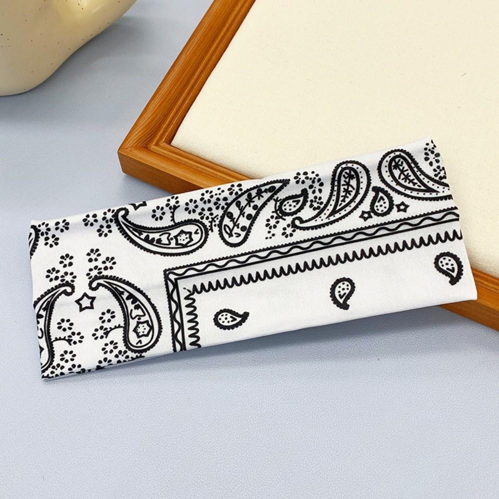 

Sweat-absorbing Hair Band Flower Printed Sports Cross Headband Fashion Wide Hairband 03