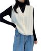 Vest Knitted Short Top Outfit Sleeveless Sweater Cardigan with Camisole for Women