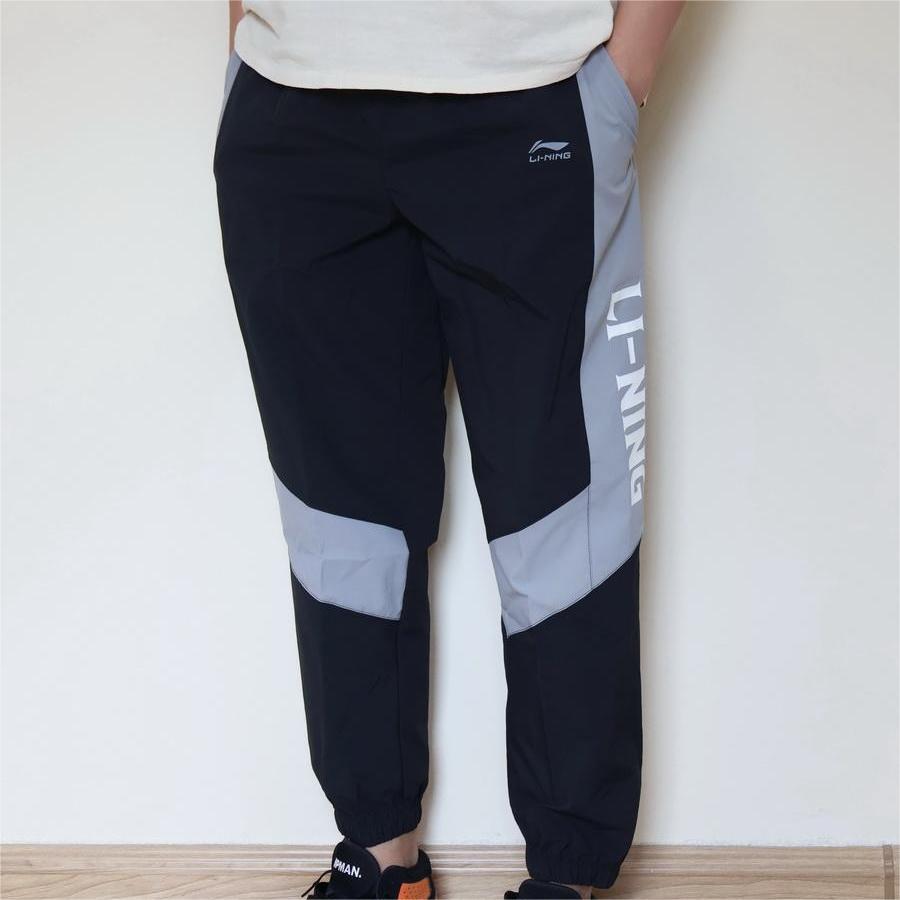 Li Ning Sports Lifestyle Series Quick-Dry Breathable Loose Long Pants Men bottoms Black AYKT083-3