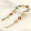 1pc Stainless Steel Enamel Women's Bracelet Colorful Chrysanthemum Bracelet