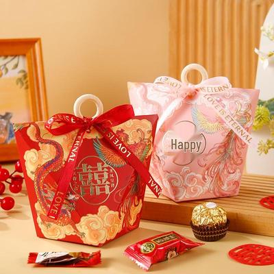 2025 High-End Chinese Wedding Engagement Handheld Candy Box