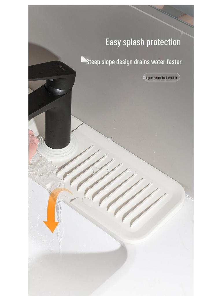 Silikon-Spritzschutzmatte für Wasserhähne - Wasserdichte, Verdickte Abtropfmatte für Küche & Bad