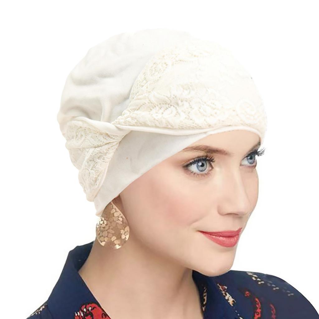 Cappello foulard a testa di croce in pizzo da donna con tessuto morbido e leggero per uso casual