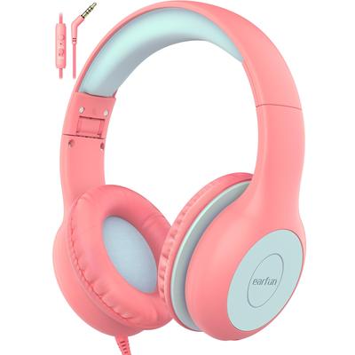 EarFun K1 Kids Headphones, Wired, Suitable for School, Classes, Travel, Music, Movies, Etc. (Pink X Blue)
