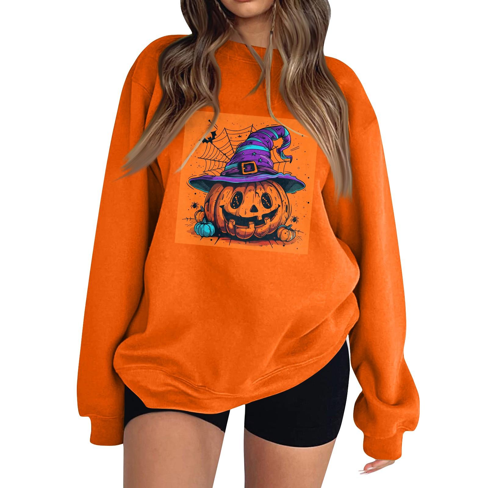 

Женская модная толстовка с длинным рукавом и круглым вырезом с принтом XXL шафрановый