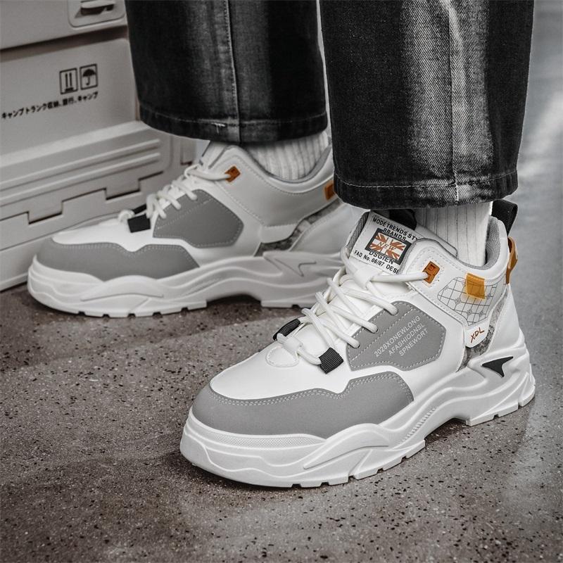 Men's high-top casual shoes four seasons soft-sole outdoor walking shoes fashion Joker tide sports shoes labor insurance shoes