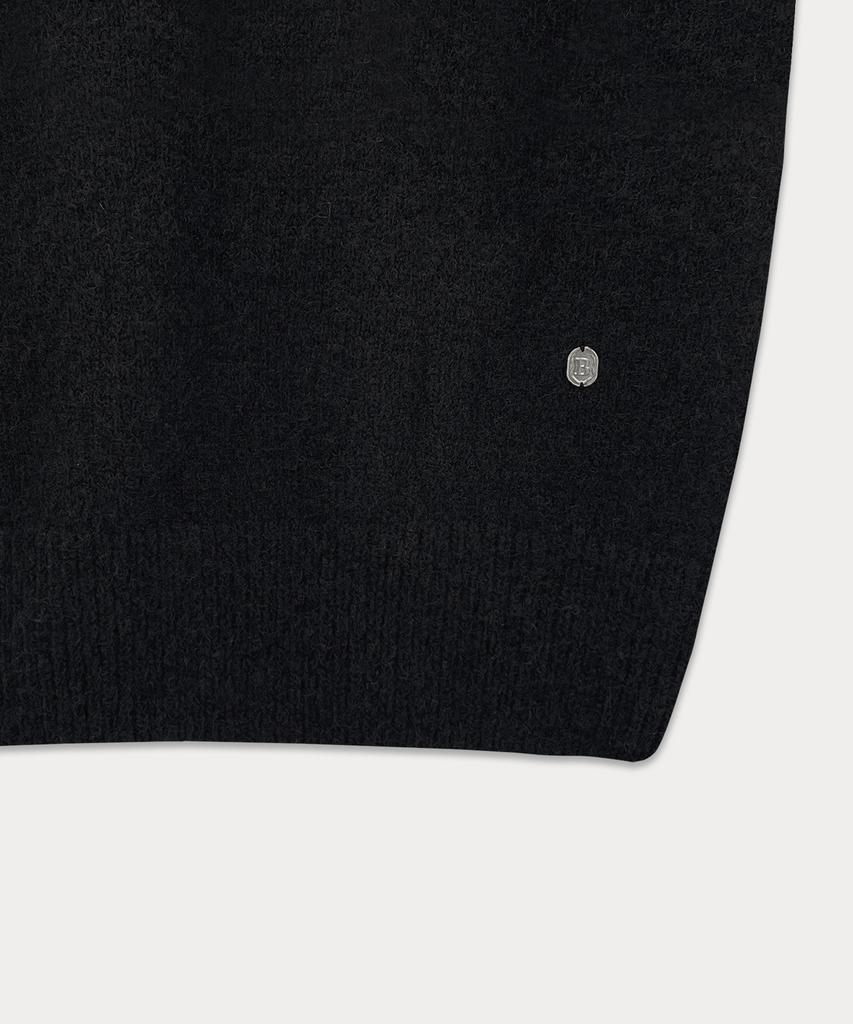 Sseomweeobeoteo Emma Half Puff Knit - Black