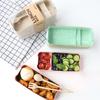 Cozinha 900ml Lancheira de Microondas 3 Camadas Palha de Trigo Louça Recipiente para Armazenamento de Alimentos Crianças Crianças Escola Escritório Portátil Lancheiras Bento