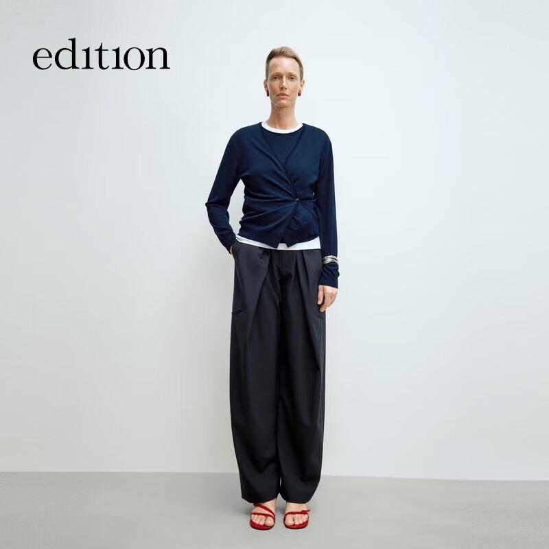 

Женский кардиган из шерстяного трикотажа, имитирующий двойку S