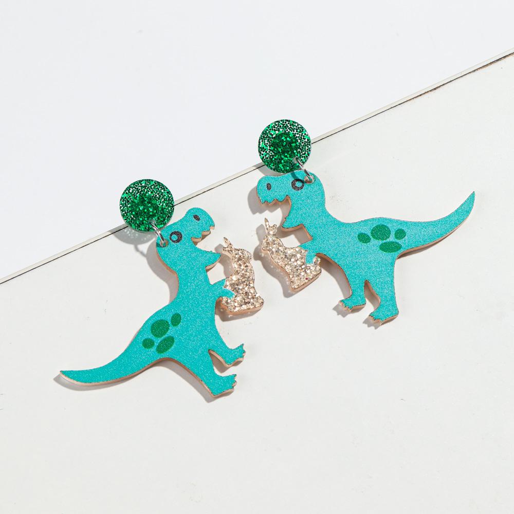 Cute Dinosaur Rabbit Acrylic Earrings Women Statement Glitter Rainbow Easter Egg Mouse Animal Drop Earring Fashion Jewelry Gifts