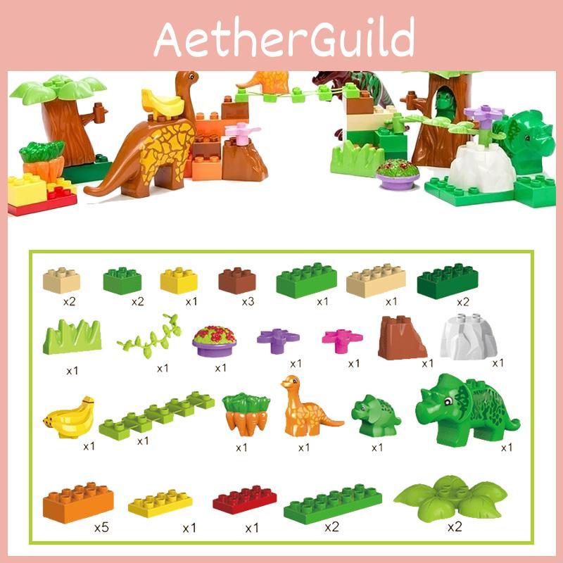 40 Stück Dino Paradies Bausteine Set Leicht Und Langlebig Für Sicheres Spielen