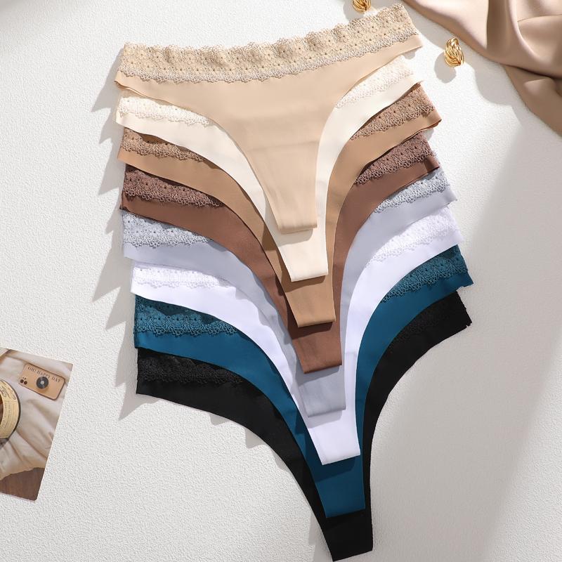 FINETOO 1 Stück Damen Übergröße Spitze Taille Nahtlose Unterwäsche, Weich, Bequem, Modisch, Atmungsaktiv, Schnelltrocknend Niedliche Unterwäsche S-XXL