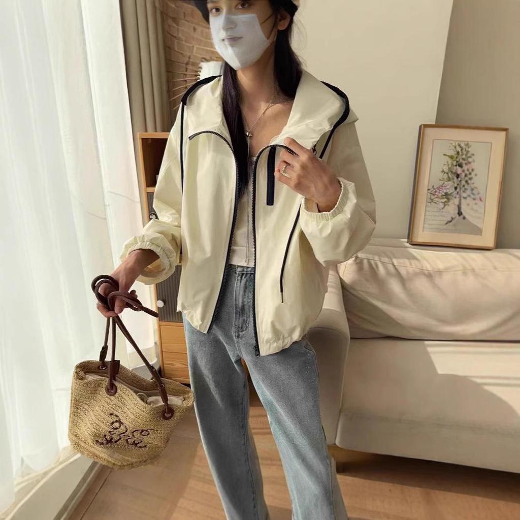 Korean Style Color Block Double Zipper Windbreaker: 2025 Spring/Autumn Versatile Casual Jacket
