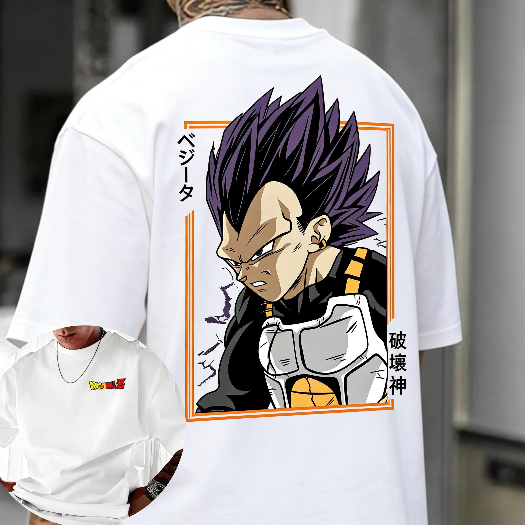 

Dragon Ball Z Trendy Hot Items Retro TShirt Oversized Unisex Kids Harajuku Style Sports Tee with Vegeta Comic Print Y2k S