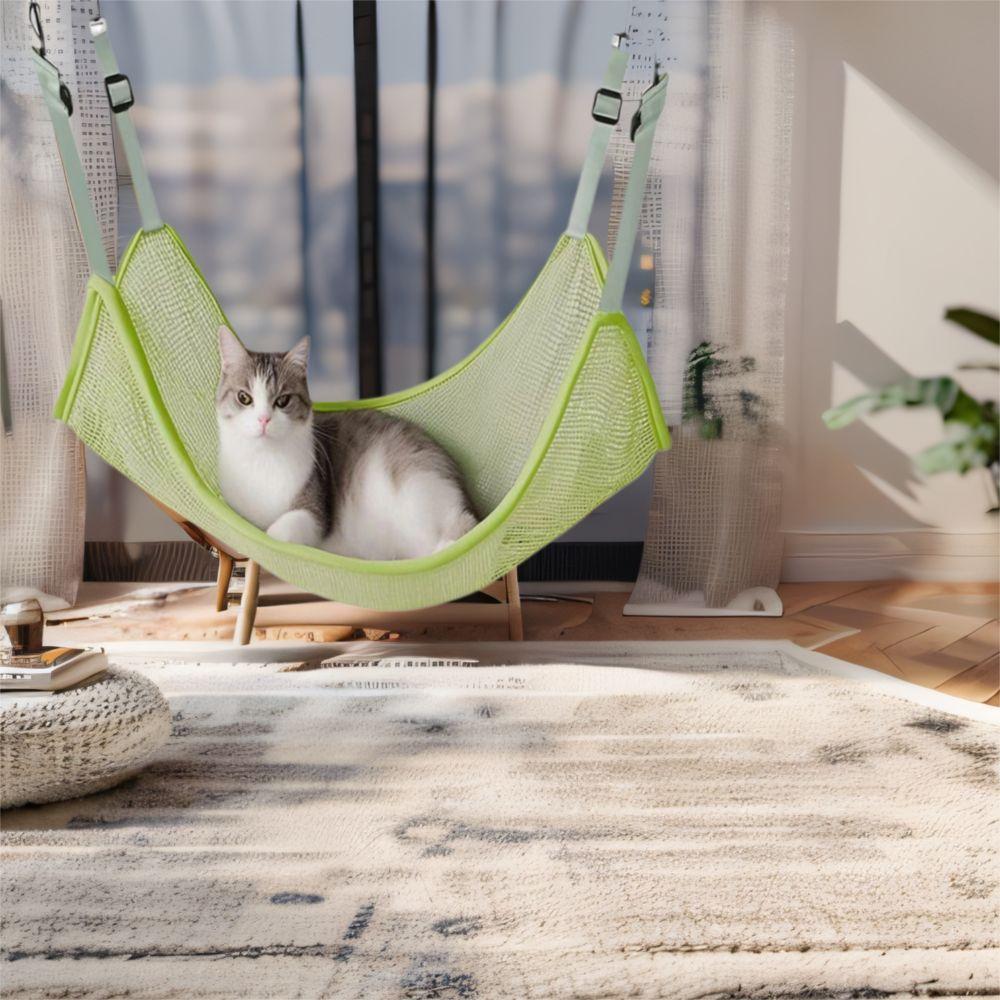Durable Cats Mesh Hammock Soft Pet Cage Hammock Cats Accessories Cats Hanging Sleeping Bed Balcony