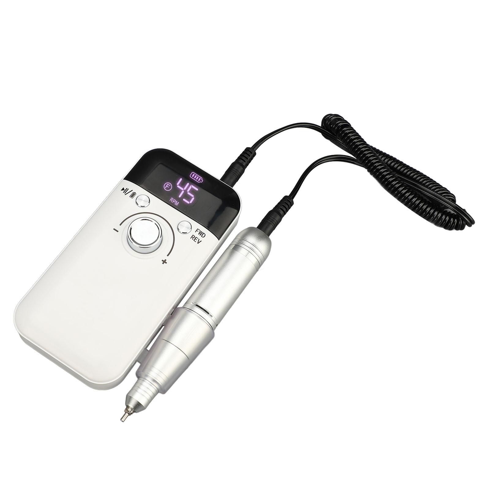 

Портативная электрическая дрель для ногтей, перезаряжаемая профессиональная электрическая полировка для ногтей, белая