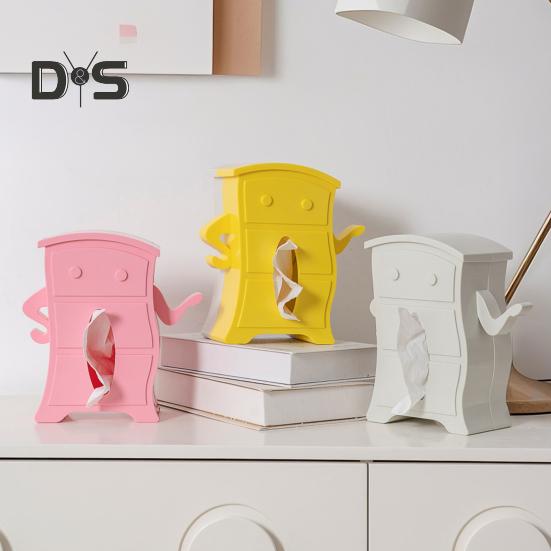 Cute Tissue Box Holder Creative Shape Vibrant Color Non-Slip Design Large Capacity Paper Holder Space-Saving Desktop Decor