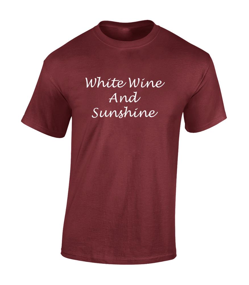 

WHITE WINE and SUNSHINE MENS T SHIRT COOL HOLIDAY CLOTHING SUMMER CASUAL TOP XL