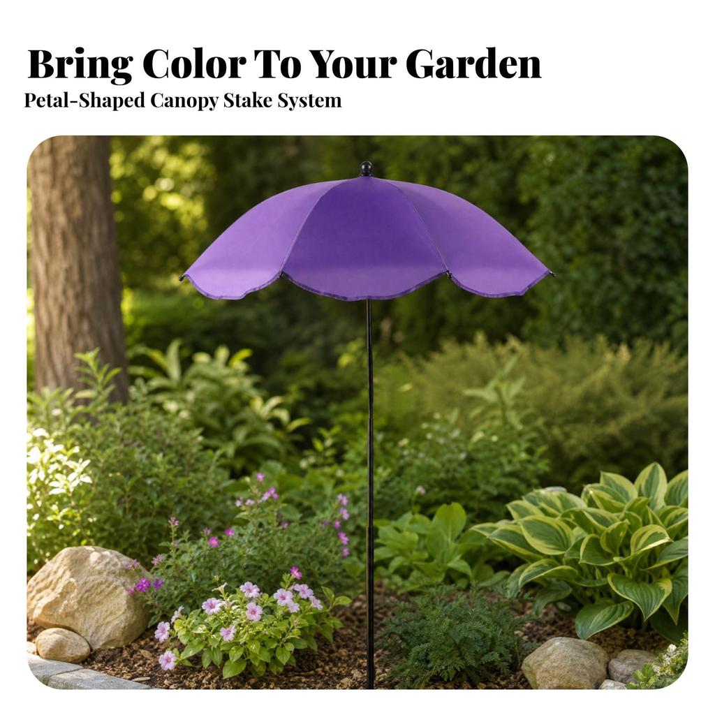 Plant Shade Umbrella with Stake Canopy Ground SilverCoated Material for