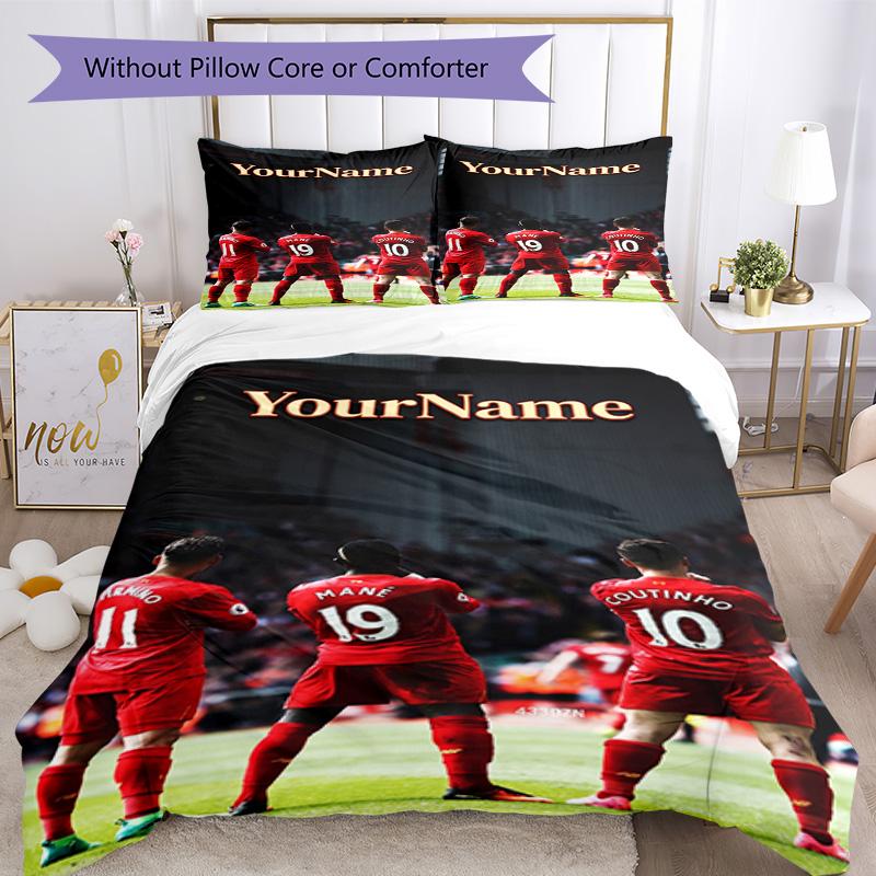 Liverpool Customize Your Name Bedding Set Breathable Duvet Cover with Pillowcases Home Decoration Birthday Gift
