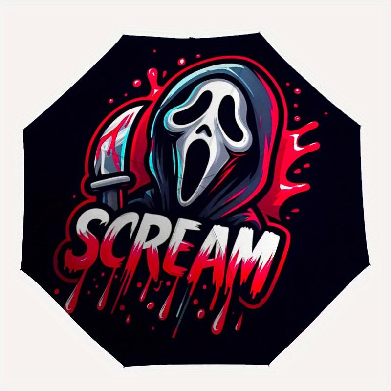 

1pc Scream Automatic Umbrella - 8-Rib Foldable Design, Outdoor Adventures, and Family Celebrations, Durable Canopy Material yy250823105
