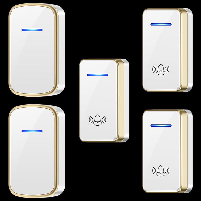 Battery & DC Powered Wireless Doorbell for Home, Features 3 Callers, No Plug-in Needed. Silver Black