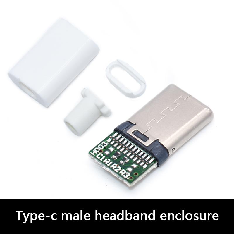 5PCS Type-C USB 3.1 16Pin Connector, Male/Female Socket with 56K Resistor for Soldering Wires & PCB Projects