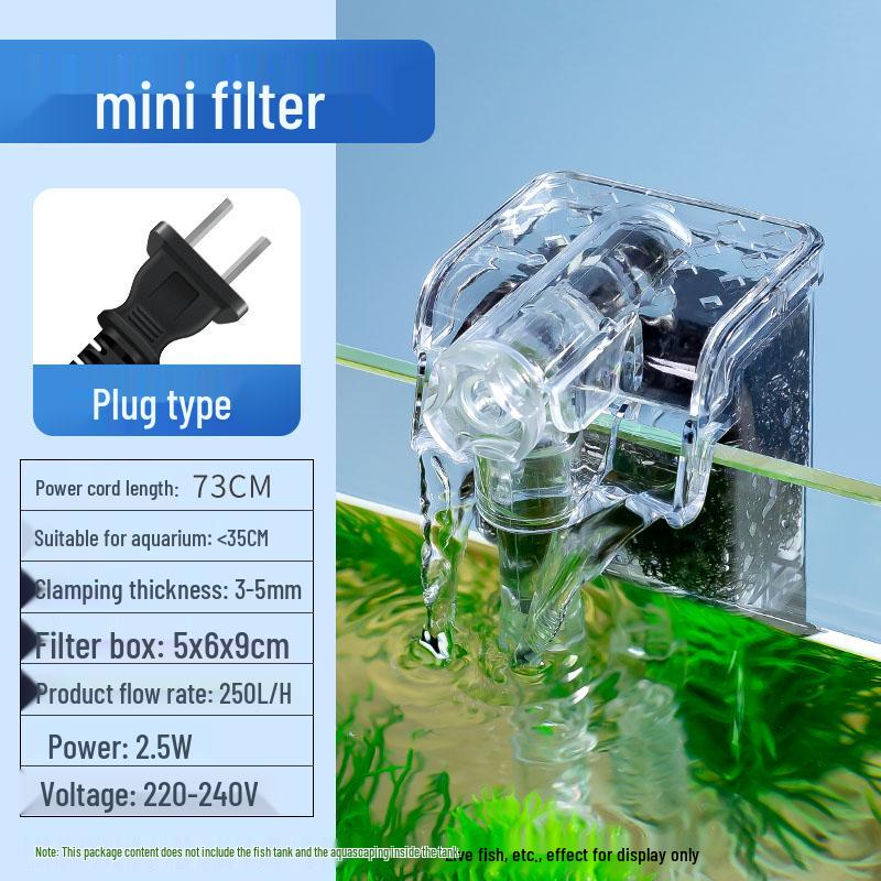 

Wall-Mounted USB Fish Tank Filter & Oxygenator with Anti-Suction