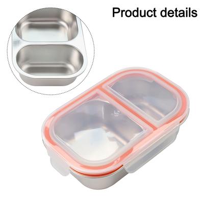 Stainless Steel Snack Box with Leak Proof Lid Dual Compartment Design for Fresh Food Storage Easy To Clean and Carry
