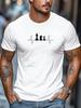 Unisex Khaki Crew Neck Tee White Heartbeat Line Chess King Knight Pawn Graphic Board Game Lover Soft Cotton Male Casual Tops