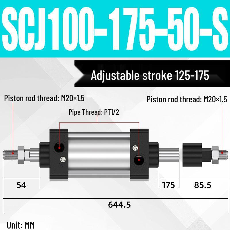 SCJ Adjustable Stroke High Thrust Pneumatic Cylinder SCJ32-160