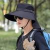 Mountaineering Sun Hat with Adjustable Windproof Rope Breathable Mesh Wide Brim Sun Hat UV Protection Fishing Hat for Outdoor Sports Hiking Camping