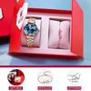 OLEVS 5536 Damenuhr Luxus Quarz-Armbanduhr Wasserdicht Edelstahl Zirkon Zifferblatt Datum Uhren Für Damen Armband Set