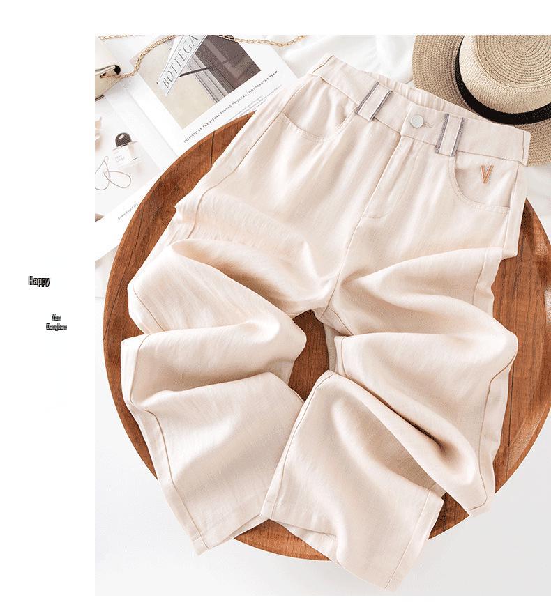 Women's Cotton-Linen Wide-Leg Pants - 2026 Spring/Summer Relaxed Fit, Casual Yamamoto Style, Loose Straight-Leg.