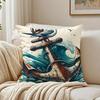 MMarine Theme Rudder Anchor Animals Cushion Cover Linen Pillowcase Soft  for Sofa Bed Home Room Decor