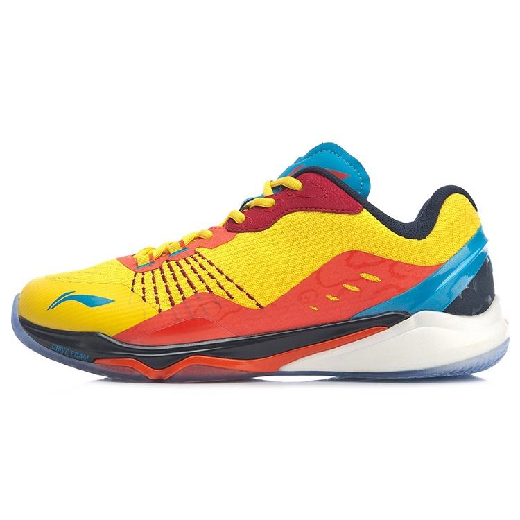 Li-Ning Monkey King Badminton Shoes  Yellow Red Blue  Men s AYAP013-4 EU 43