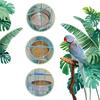 T02C!6 Pieces Stainless Steel Bird Feeding Dish Cups Parrot Feeder Parakeet Food Water Bowls With Clamp Holder & Bird Spoon
