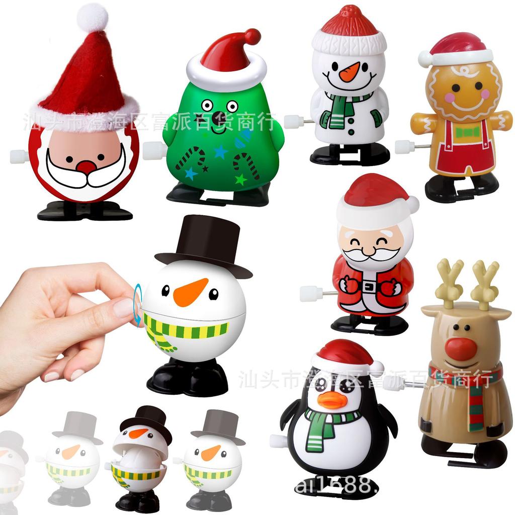 Christmas Spring Toy That Can Walk After Being Wound Up Santa Claus and Reindeer Spring Toy Children's Christmas Gift