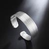 Trend Brands 925 Sterling Silver Cuff Bracelets for Women Lines Bangles Fashion Wedding Party Jewelry Christmas Gifts